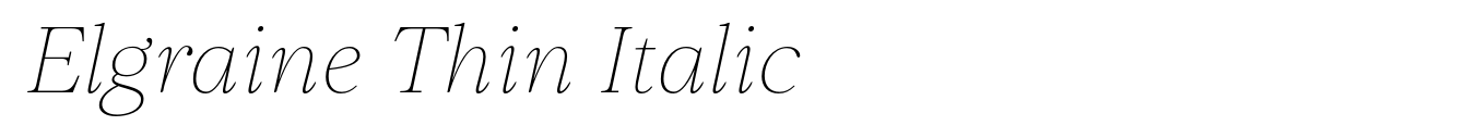 Elgraine Thin Italic